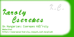 karoly cserepes business card